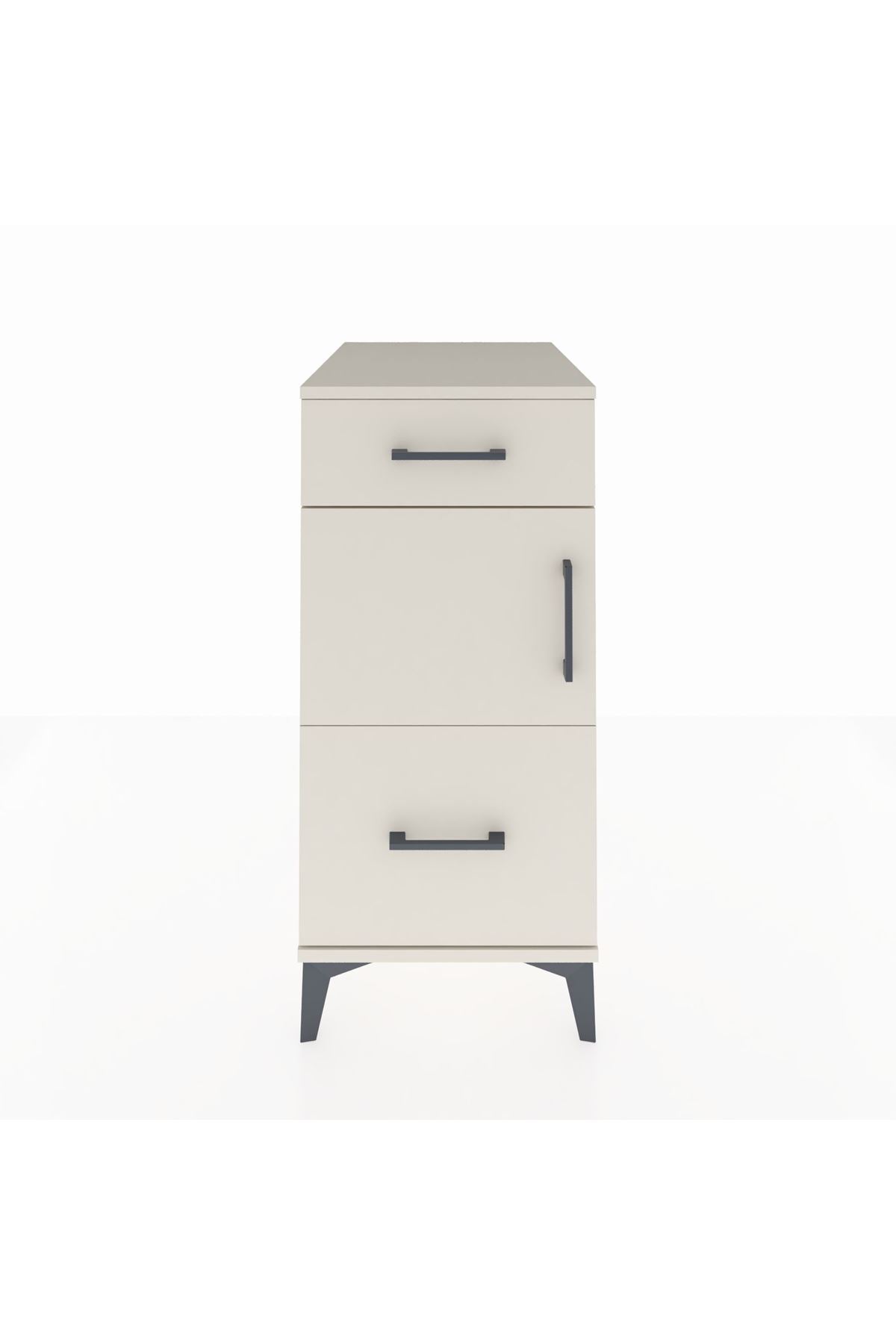 Kronos Komodin Tek Raflı 2 Çekmeceli Tek Kapaklı 44x59x96 - S75M030V1C