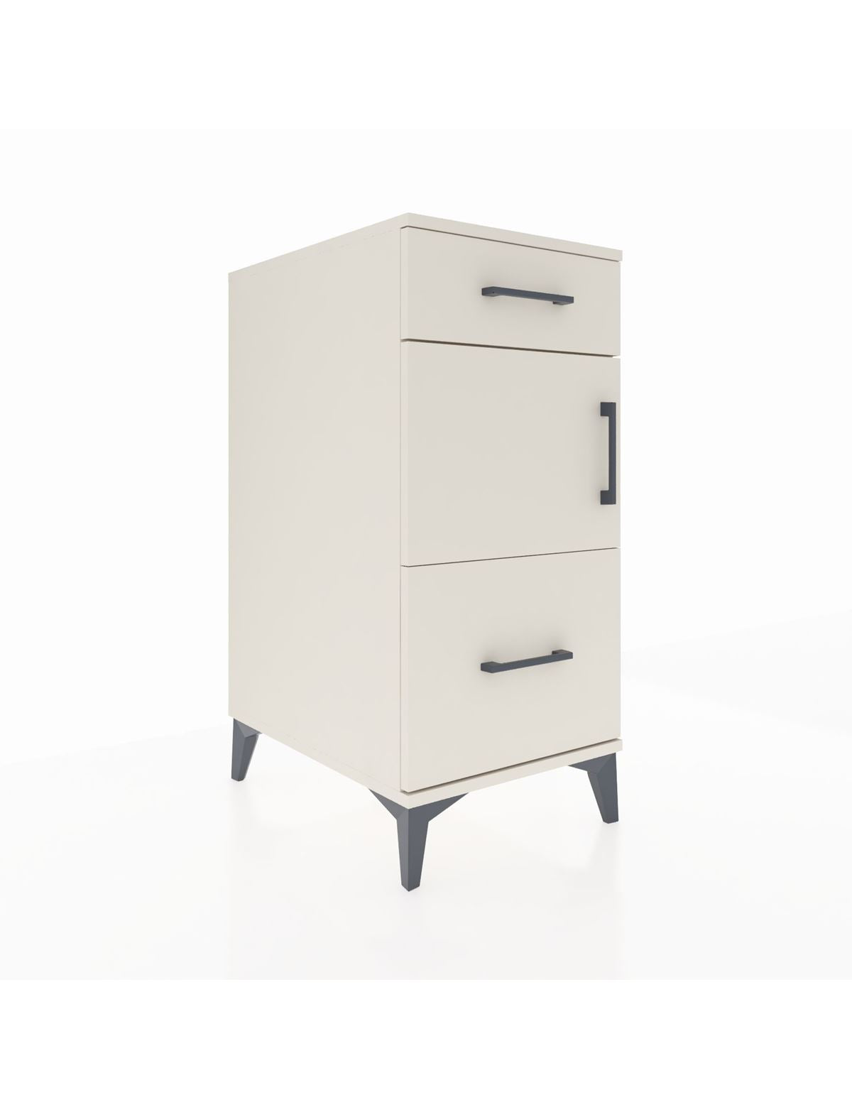 Kronos Komodin Tek Raflı 2 Çekmeceli Tek Kapaklı 44x59x96 - S75M030V1C
