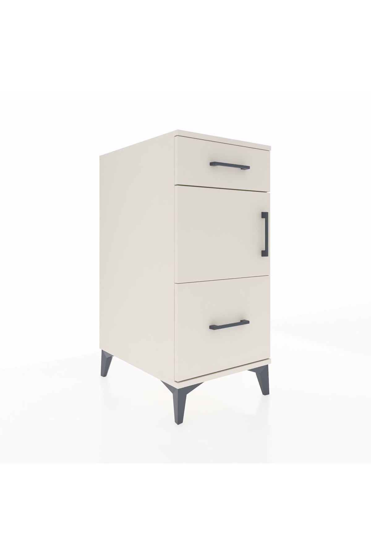 Kronos Komodin Tek Raflı 2 Çekmeceli Tek Kapaklı 44x59x96 - S75M030V1C
