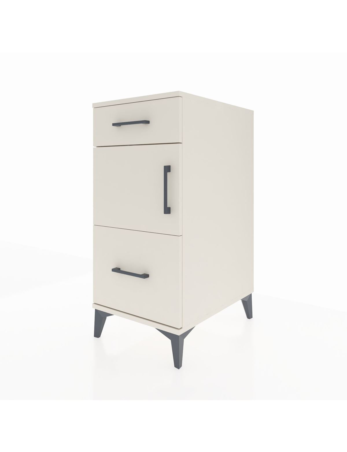 Kronos Komodin Tek Raflı 2 Çekmeceli Tek Kapaklı 44x59x96 - S75M030V1C