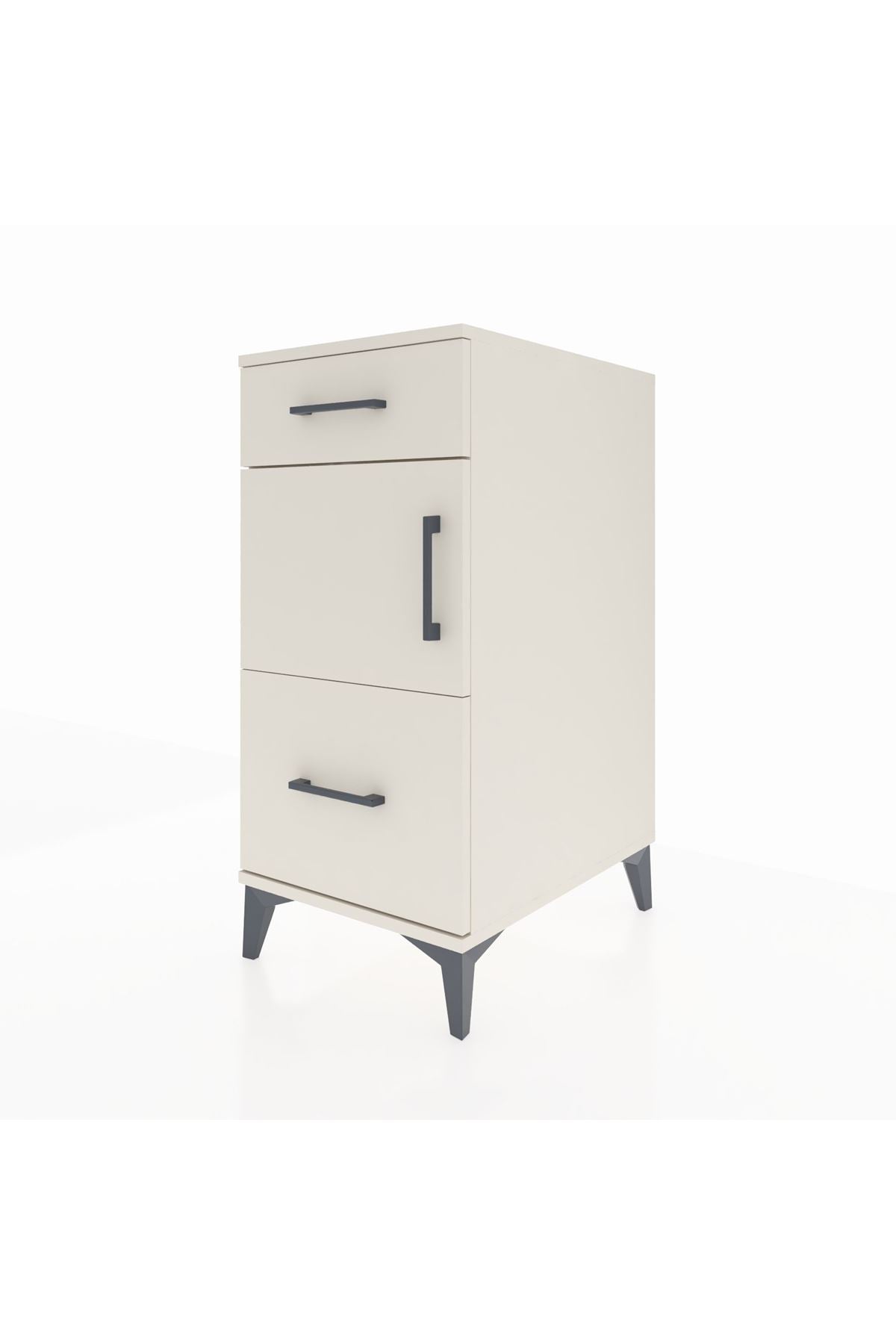 Kronos Komodin Tek Raflı 2 Çekmeceli Tek Kapaklı 44x59x96 - S75M030V1C