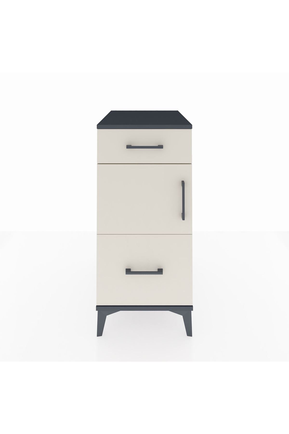 Kronos Komodin Tek Raflı 2 Çekmeceli Tek Kapaklı 44x59x96 - S75M030V4C
