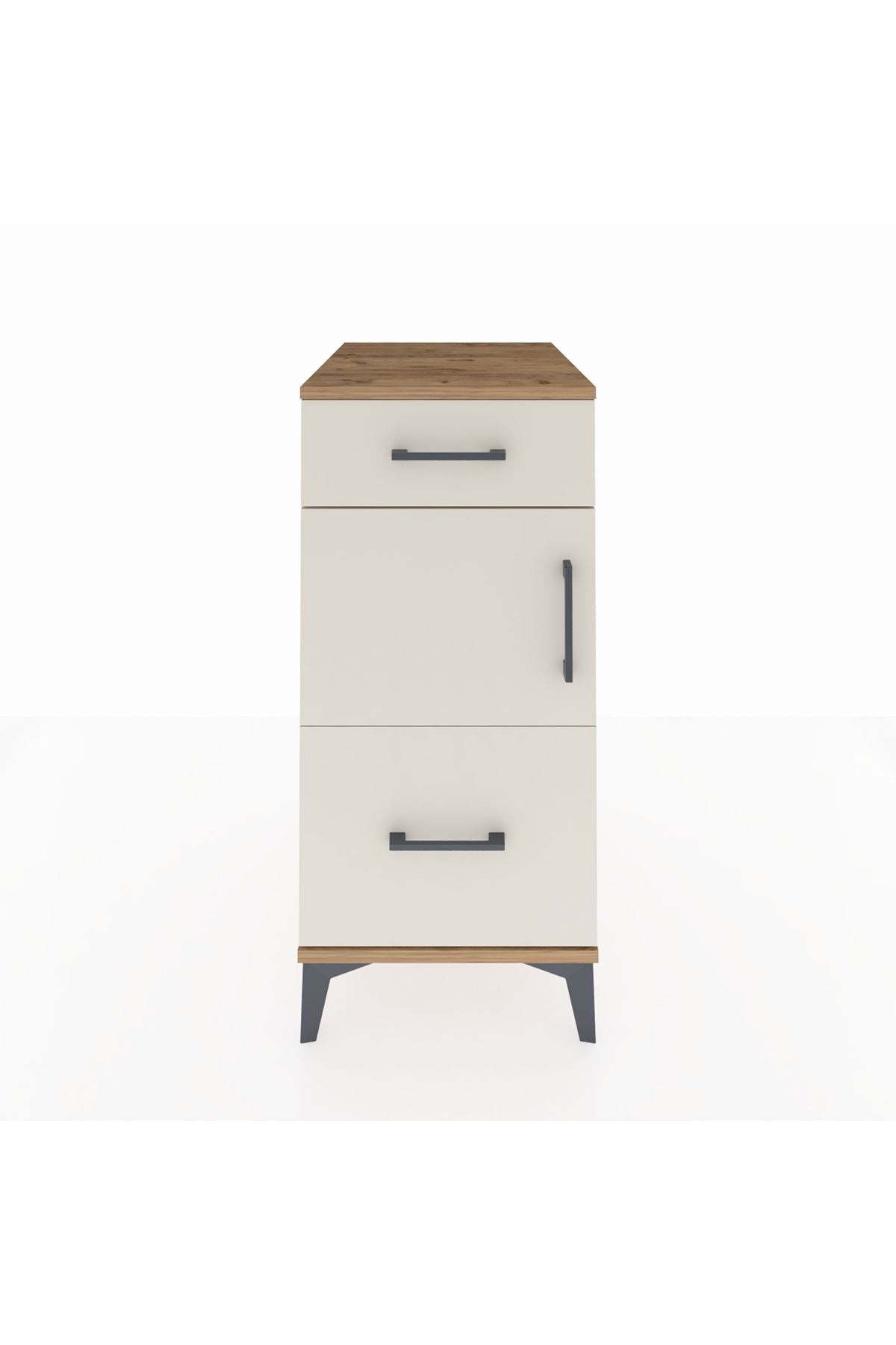 Kronos Komodin Tek Raflı 2 Çekmeceli Tek Kapaklı 44x59x96 - S75M030V7C