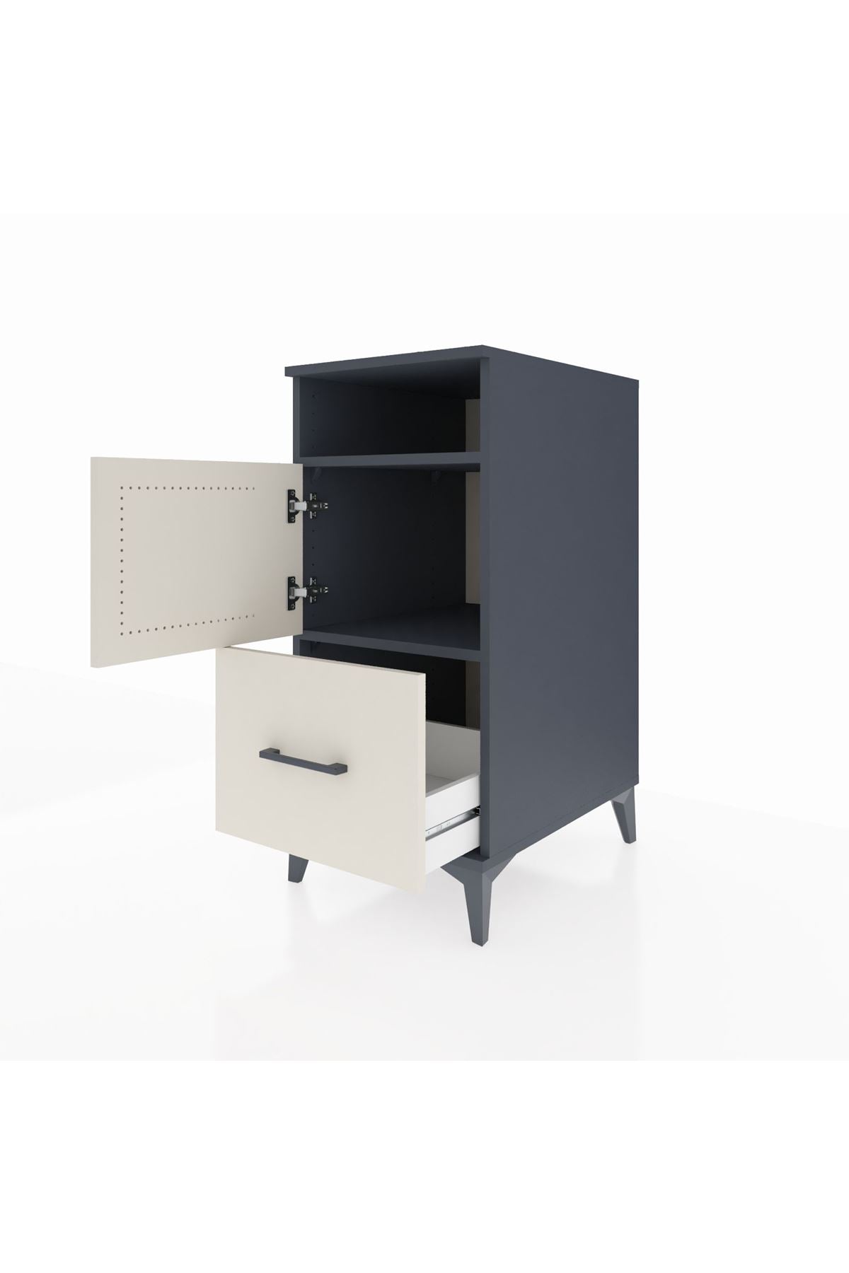 Kronos Komodin 2 Raflı Tek Çekmeceli Tek Kapaklı 44x59x96 - S75M031V4C