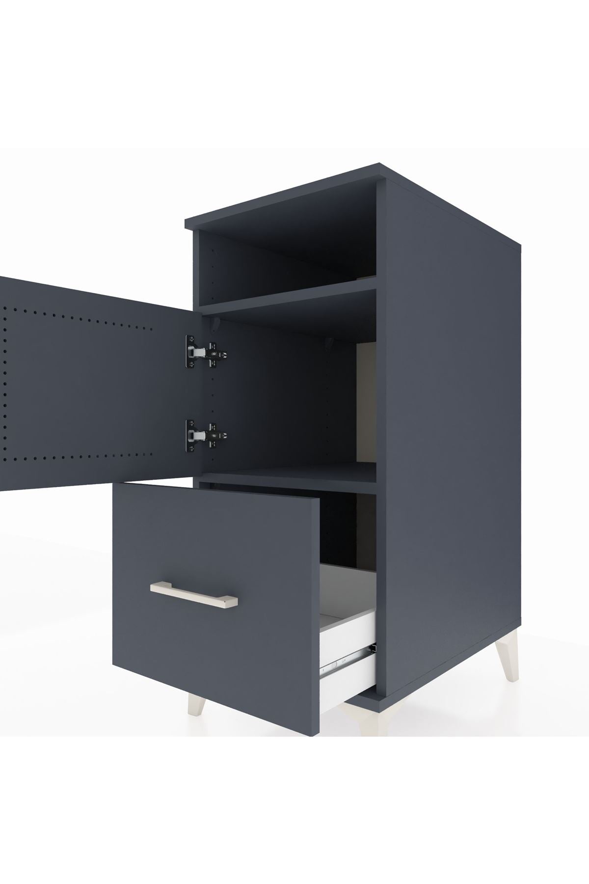 Kronos Komodin 2 Raflı Tek Çekmeceli Tek Kapaklı 44x59x96 - S75M031V5C