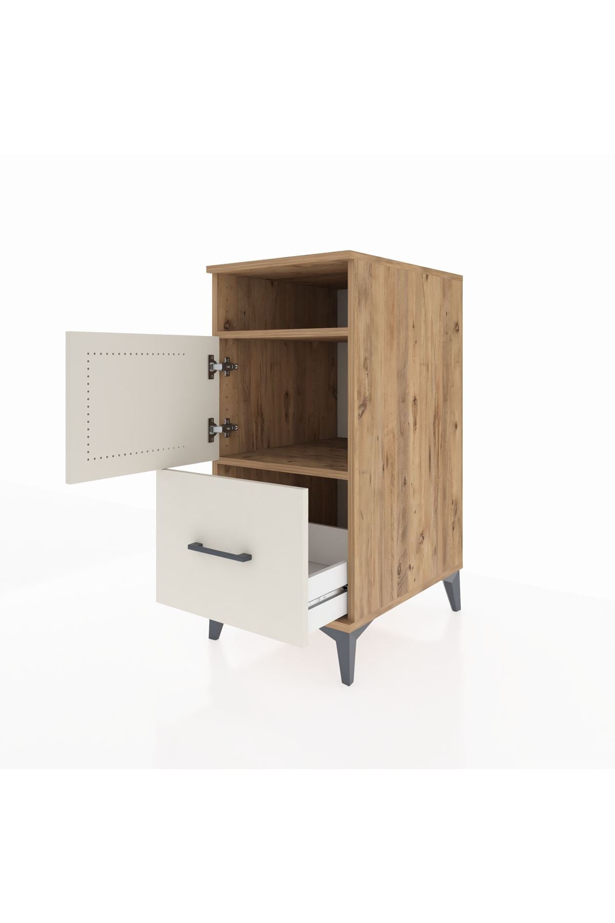 Kronos Komodin 2 Raflı Tek Çekmeceli Tek Kapaklı 44x59x96 - S75M031V7C