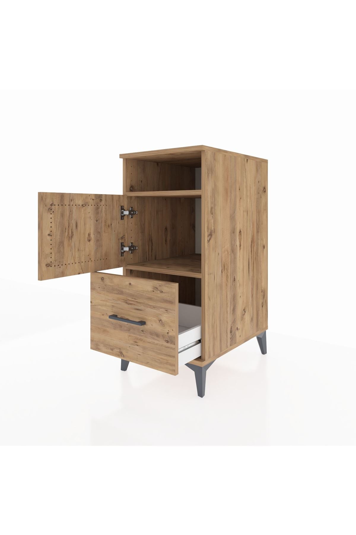 Kronos Komodin 2 Raflı Tek Çekmeceli Tek Kapaklı 44x59x96 - S75M031V9C