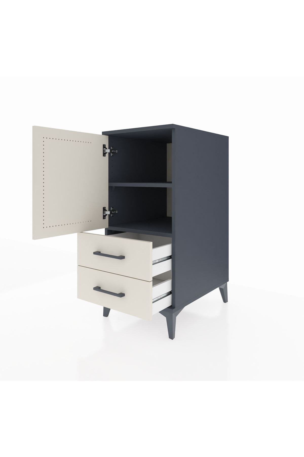 Kronos Komodin 2 Raflı 2 Çekmeceli Tek Kapaklı 44x59x96 - S75M032V4C