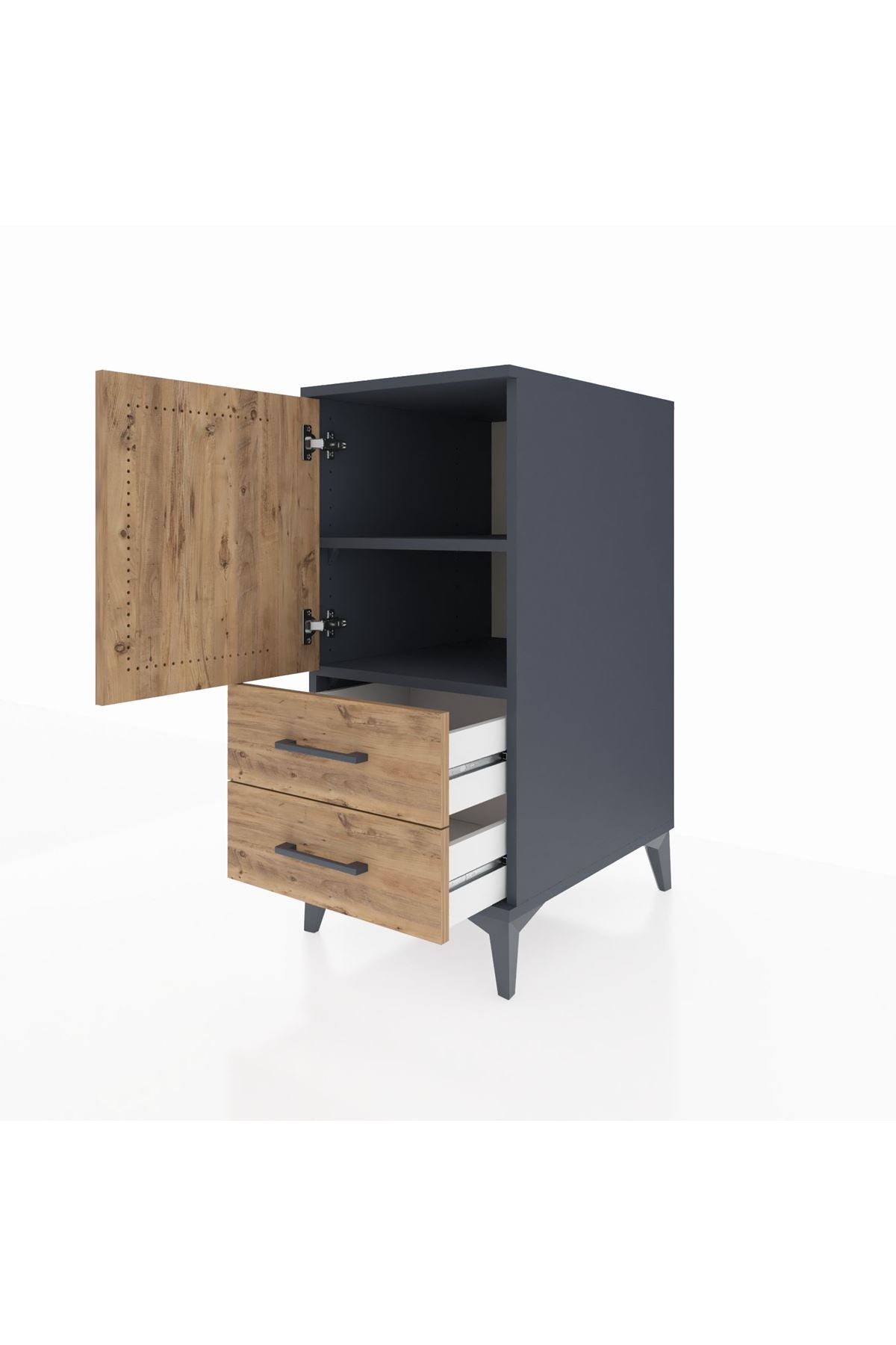 Kronos Komodin 2 Raflı 2 Çekmeceli Tek Kapaklı 44x59x96 - S75M032V6C