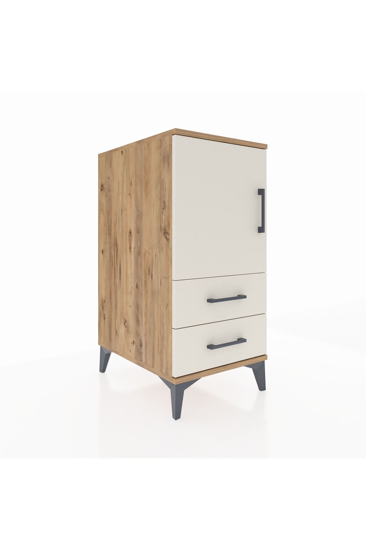 Kronos Komodin 2 Raflı 2 Çekmeceli Tek Kapaklı 44x59x96 - S75M032V7C