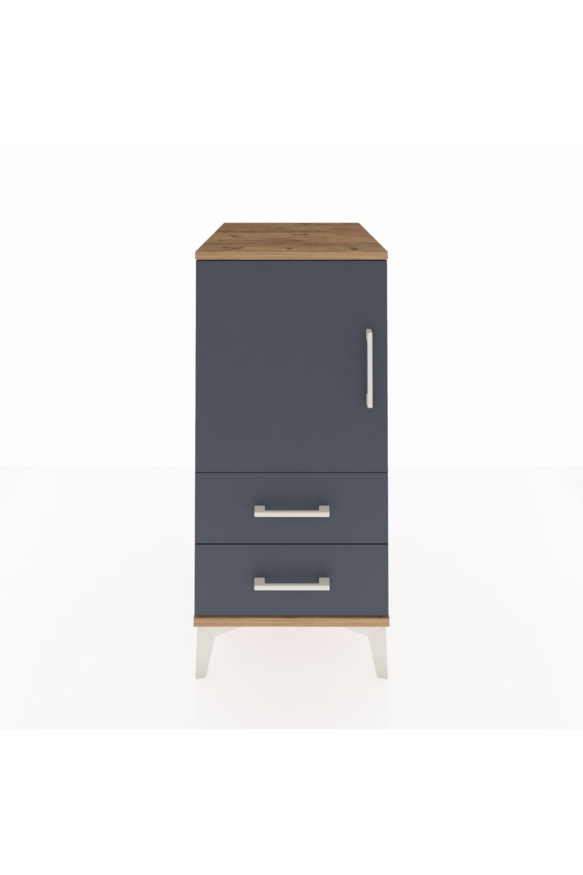 Kronos Komodin 2 Raflı 2 Çekmeceli Tek Kapaklı 44x59x96 - S75M032V8C