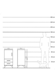 Kronos Komodin 2 Raflı 2 Çekmeceli Tek Kapaklı 44x59x96 - S75M032V8C