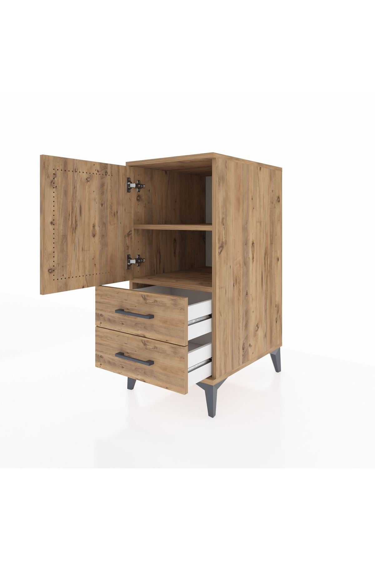 Kronos Komodin 2 Raflı 2 Çekmeceli Tek Kapaklı 44x59x96 - S75M032V9C