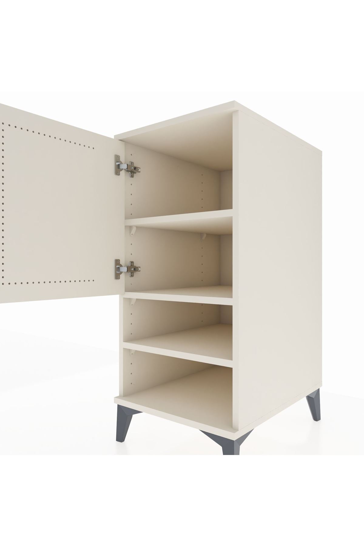 Kronos Komodin 3 Raflı Tek Kapaklı 44x59x96 - S75M033V1C