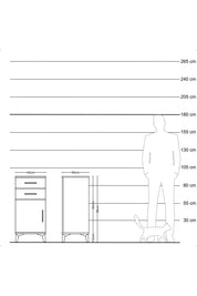 Kronos Komodin Tek Raflı 2 Çekmeceli Tek Kapaklı 44x59x96 - S75M034V4C