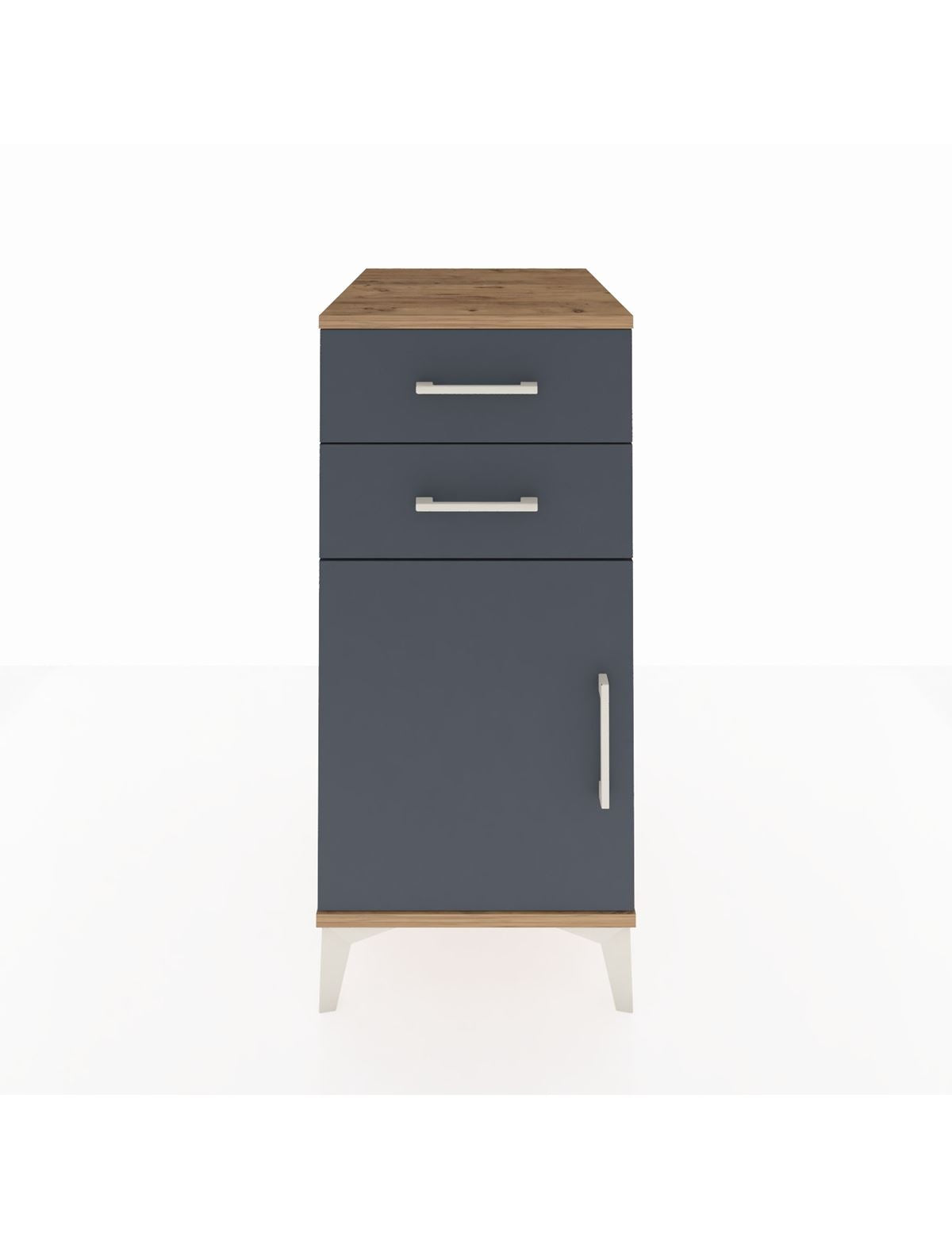 Kronos Komodin Tek Raflı 2 Çekmeceli Tek Kapaklı 44x59x96 - S75M034V8C