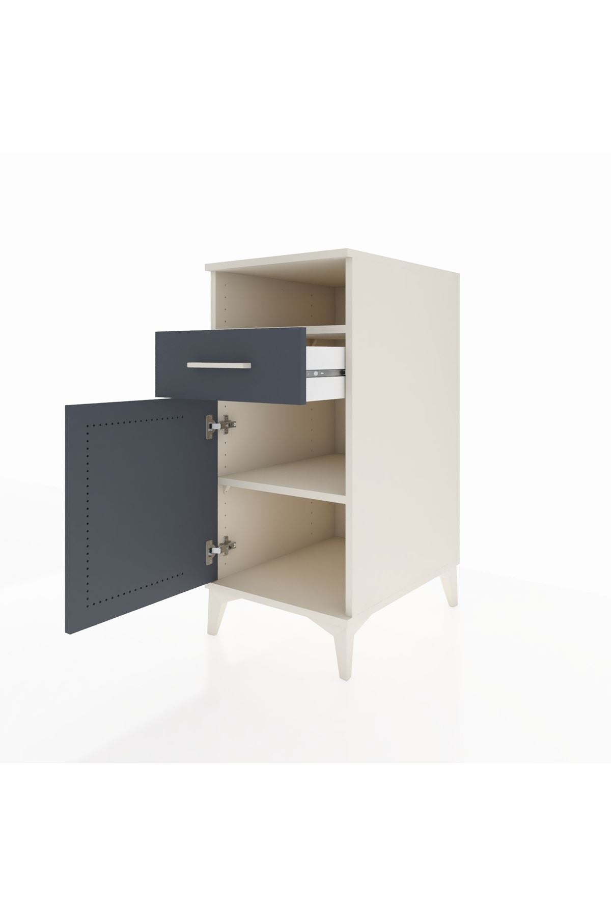 Kronos Komodin 2 Raflı Tek Çekmeceli Tek Kapaklı 44x59x96 - S75M035V2C