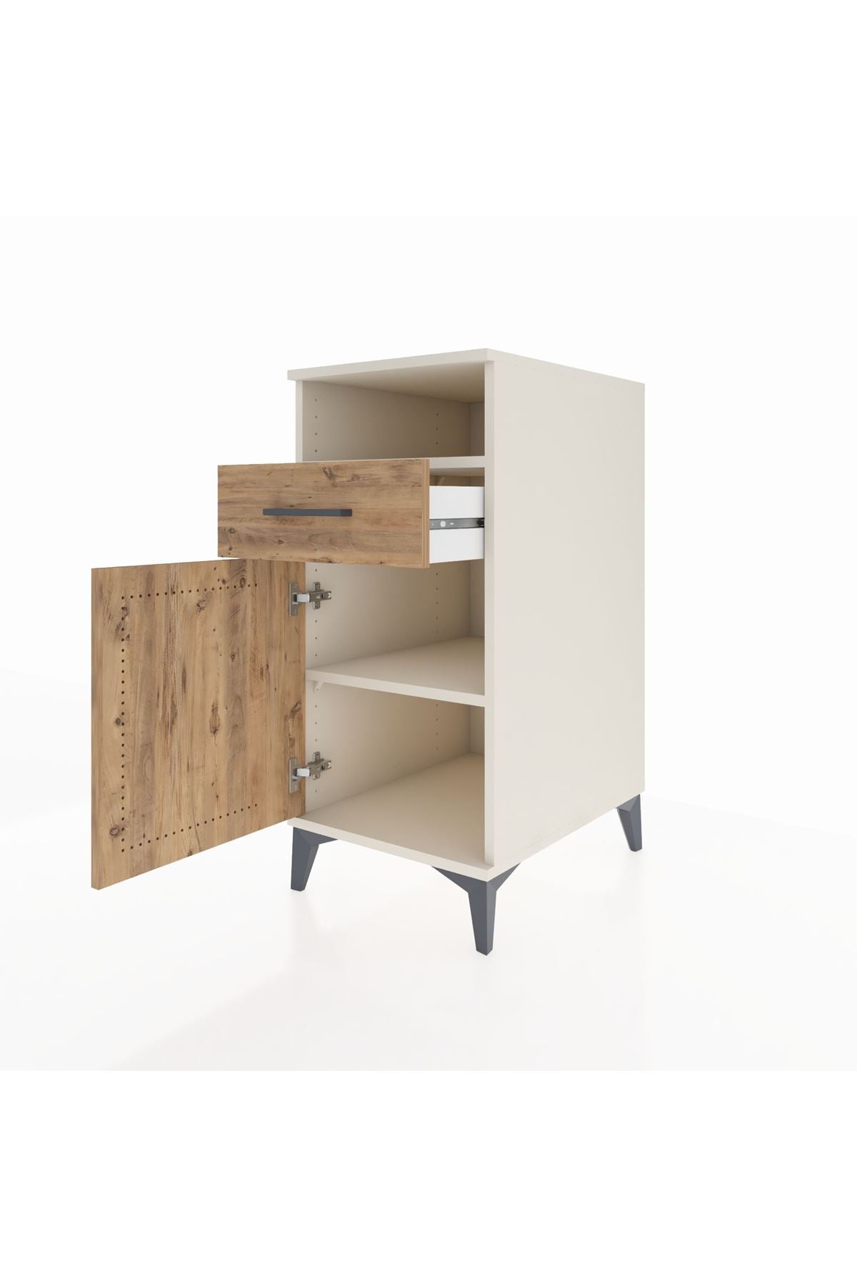 Kronos Komodin 2 Raflı Tek Çekmeceli Tek Kapaklı 44x59x96 - S75M035V3C