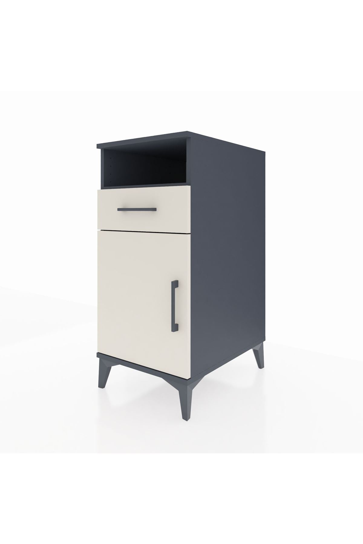 Kronos Komodin 2 Raflı Tek Çekmeceli Tek Kapaklı 44x59x96 - S75M035V4C
