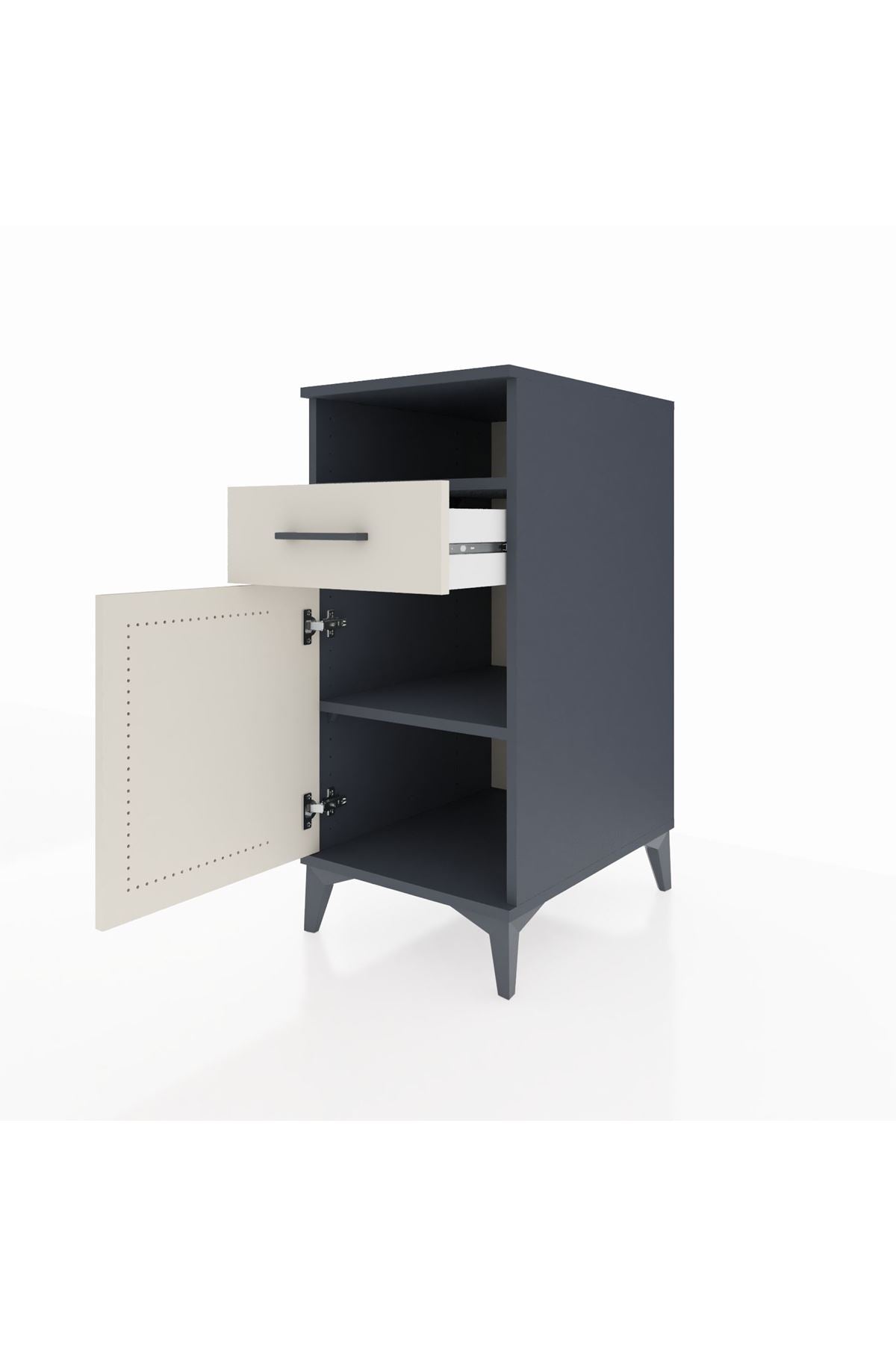 Kronos Komodin 2 Raflı Tek Çekmeceli Tek Kapaklı 44x59x96 - S75M035V4C