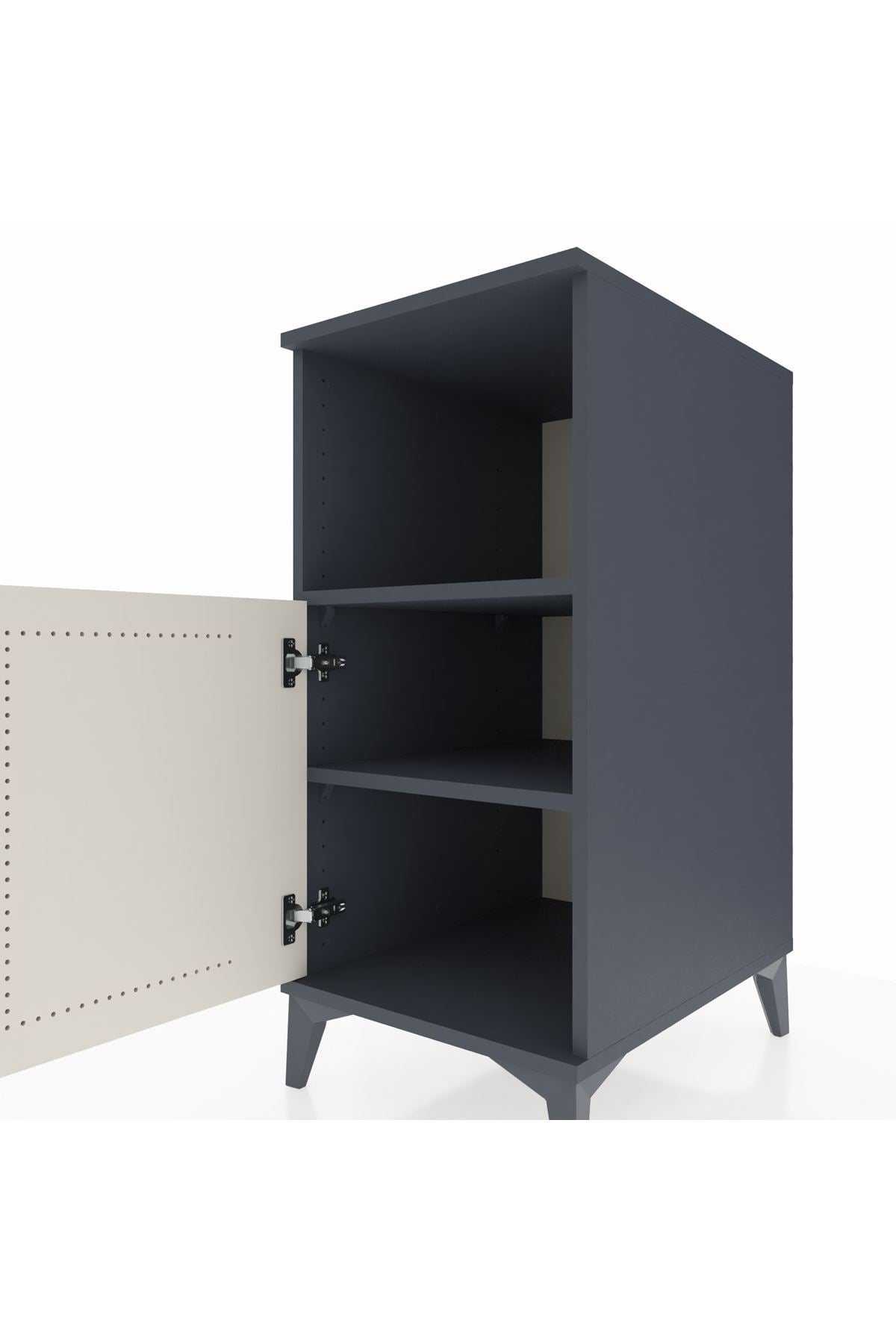 Kronos Komodin 2 Raflı Tek Kapaklı 44x59x96 - S75M036V4C