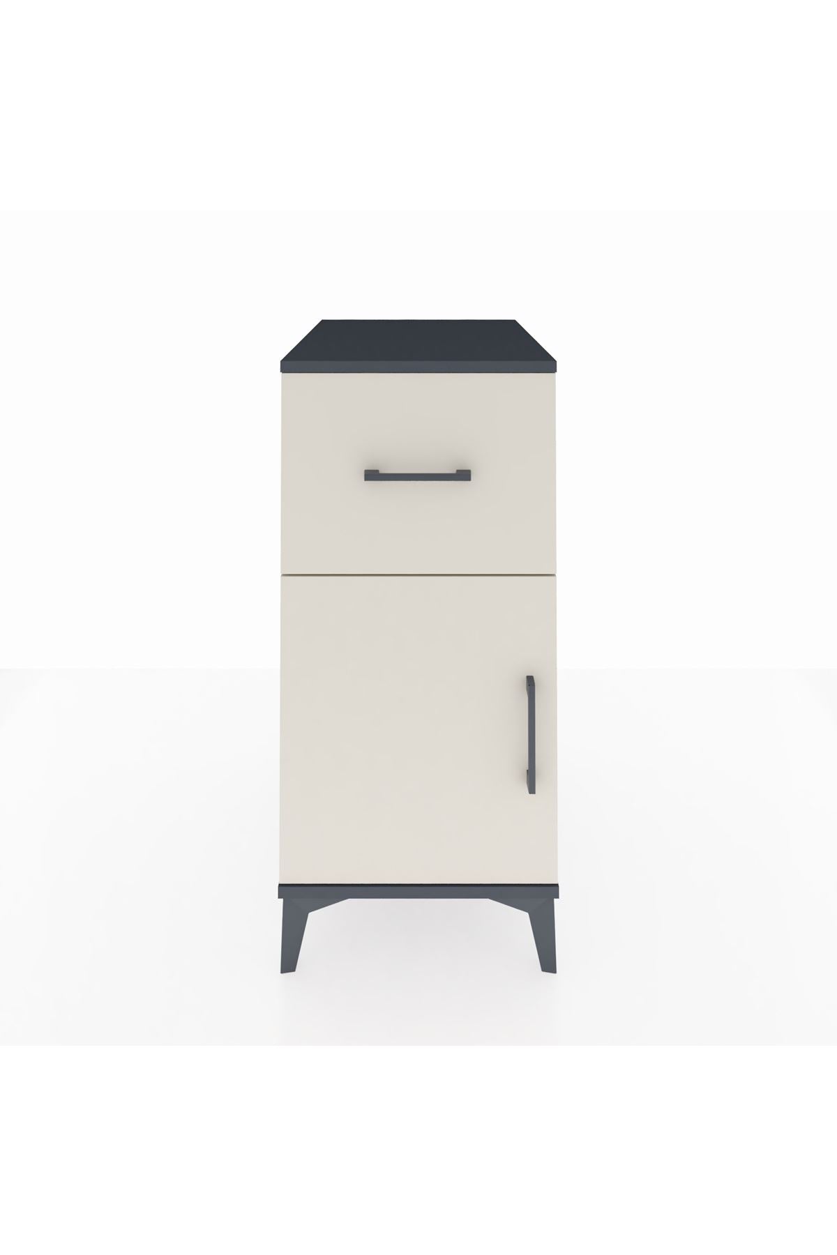 Kronos Komodin Tek Raflı Tek Çekmeceli Tek Kapaklı 44x59x96 - S75M037V4C