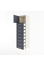 Hyperion Dolap Tek Raflı 8 Çekmeceli Tek Kapaklı 44x44x182 - S55M001V2B