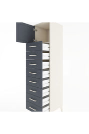 Hyperion Dolap Tek Raflı 8 Çekmeceli Tek Kapaklı 44x44x182 - S55M001V2B