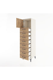 Hyperion Dolap Tek Raflı 8 Çekmeceli Tek Kapaklı 44x44x182 - S55M001V3B