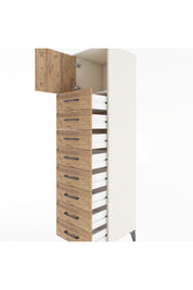 Hyperion Dolap Tek Raflı 8 Çekmeceli Tek Kapaklı 44x44x182 - S55M001V3B
