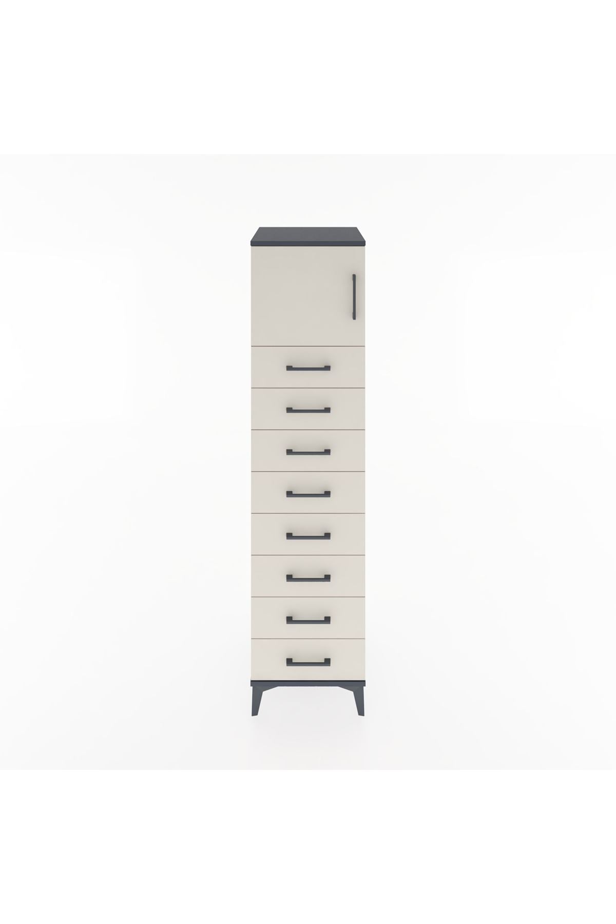 Hyperion Dolap Tek Raflı 8 Çekmeceli Tek Kapaklı 44x44x182 - S55M001V4B