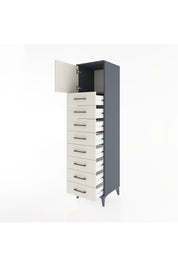 Hyperion Dolap Tek Raflı 8 Çekmeceli Tek Kapaklı 44x44x182 - S55M001V4B