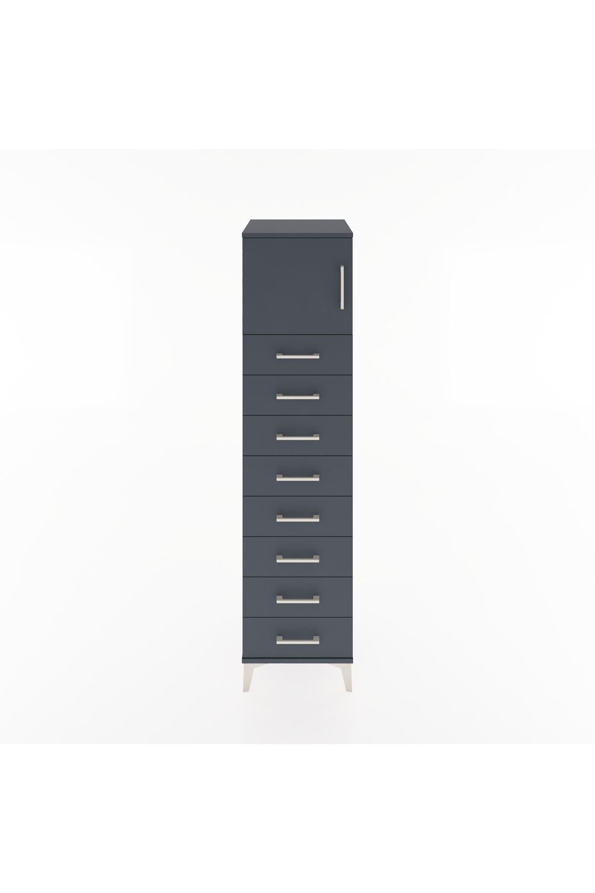 Hyperion Dolap Tek Raflı 8 Çekmeceli Tek Kapaklı 44x44x182 - S55M001V5B