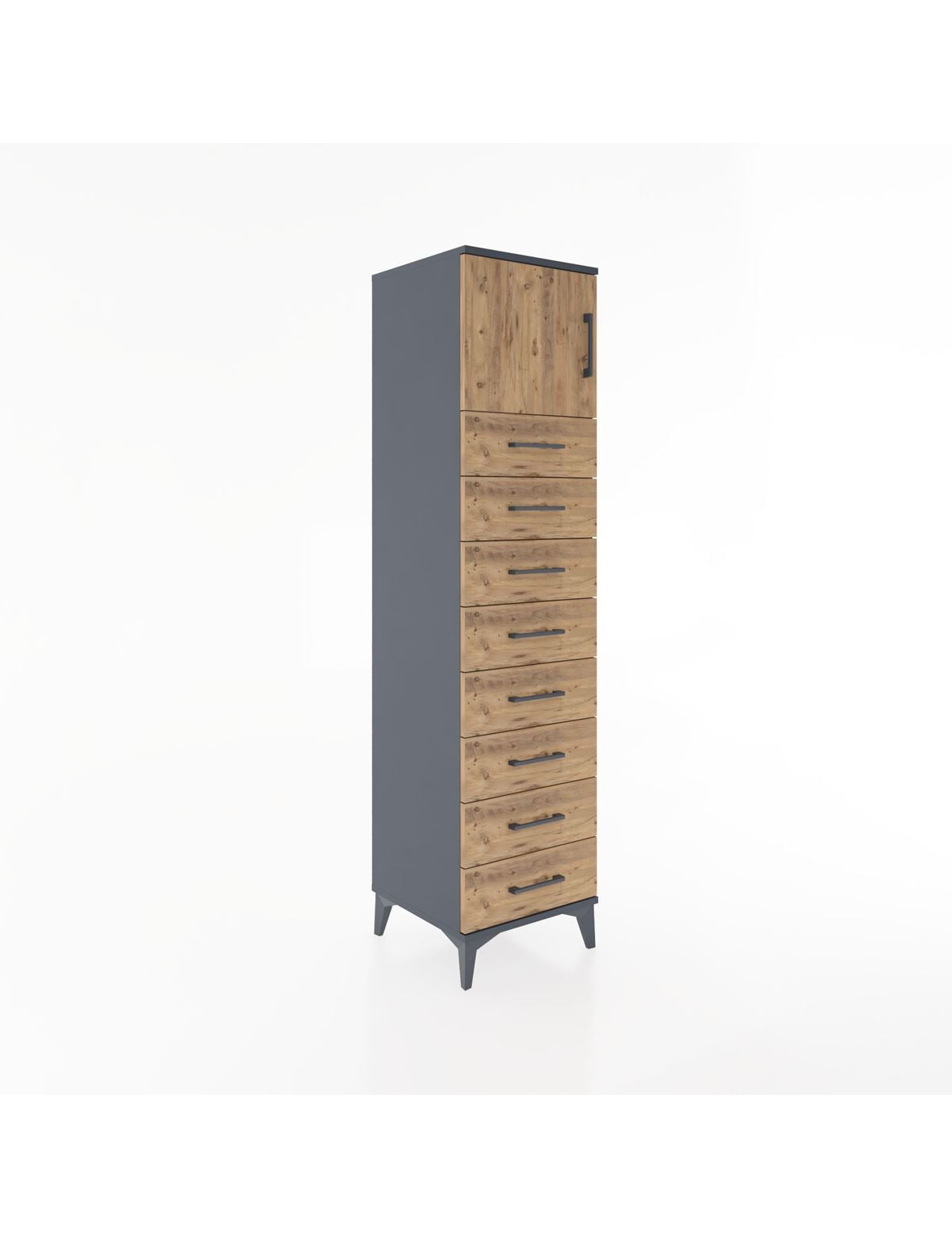 Hyperion Dolap Tek Raflı 8 Çekmeceli Tek Kapaklı 44x44x182 - S55M001V6B