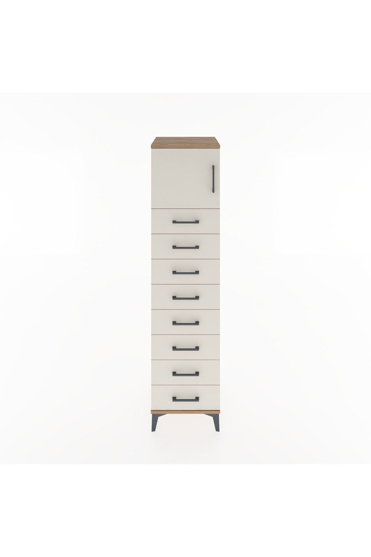 Hyperion Dolap Tek Raflı 8 Çekmeceli Tek Kapaklı 44x44x182 - S55M001V7B