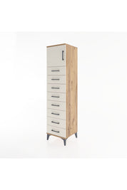 Hyperion Dolap Tek Raflı 8 Çekmeceli Tek Kapaklı 44x44x182 - S55M001V7B