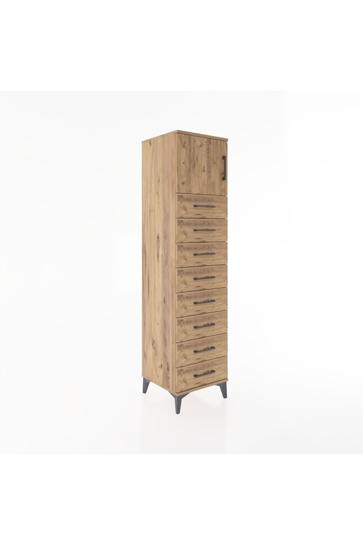 Hyperion Dolap Tek Raflı 8 Çekmeceli Tek Kapaklı 44x44x182 - S55M001V9B