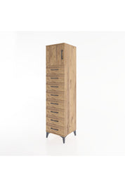 Hyperion Dolap Tek Raflı 8 Çekmeceli Tek Kapaklı 44x44x182 - S55M001V9B
