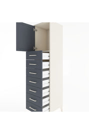 Hyperion Dolap Tek Raflı 7 Çekmeceli Tek Kapaklı 44x44x182 - S55M002V2B