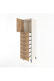 Hyperion Dolap Tek Raflı 7 Çekmeceli Tek Kapaklı 44x44x182 - S55M002V3B