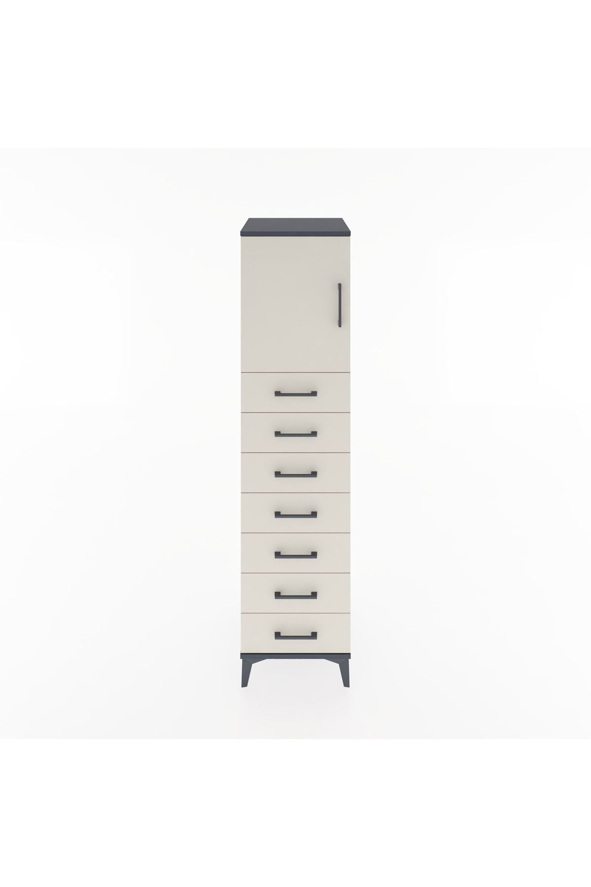 Hyperion Dolap Tek Raflı 7 Çekmeceli Tek Kapaklı 44x44x182 - S55M002V4B