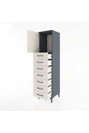 Hyperion Dolap Tek Raflı 7 Çekmeceli Tek Kapaklı 44x44x182 - S55M002V4B