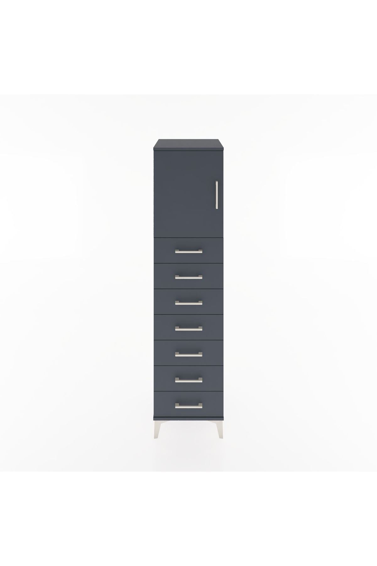Hyperion Dolap Tek Raflı 7 Çekmeceli Tek Kapaklı 44x44x182 - S55M002V5B