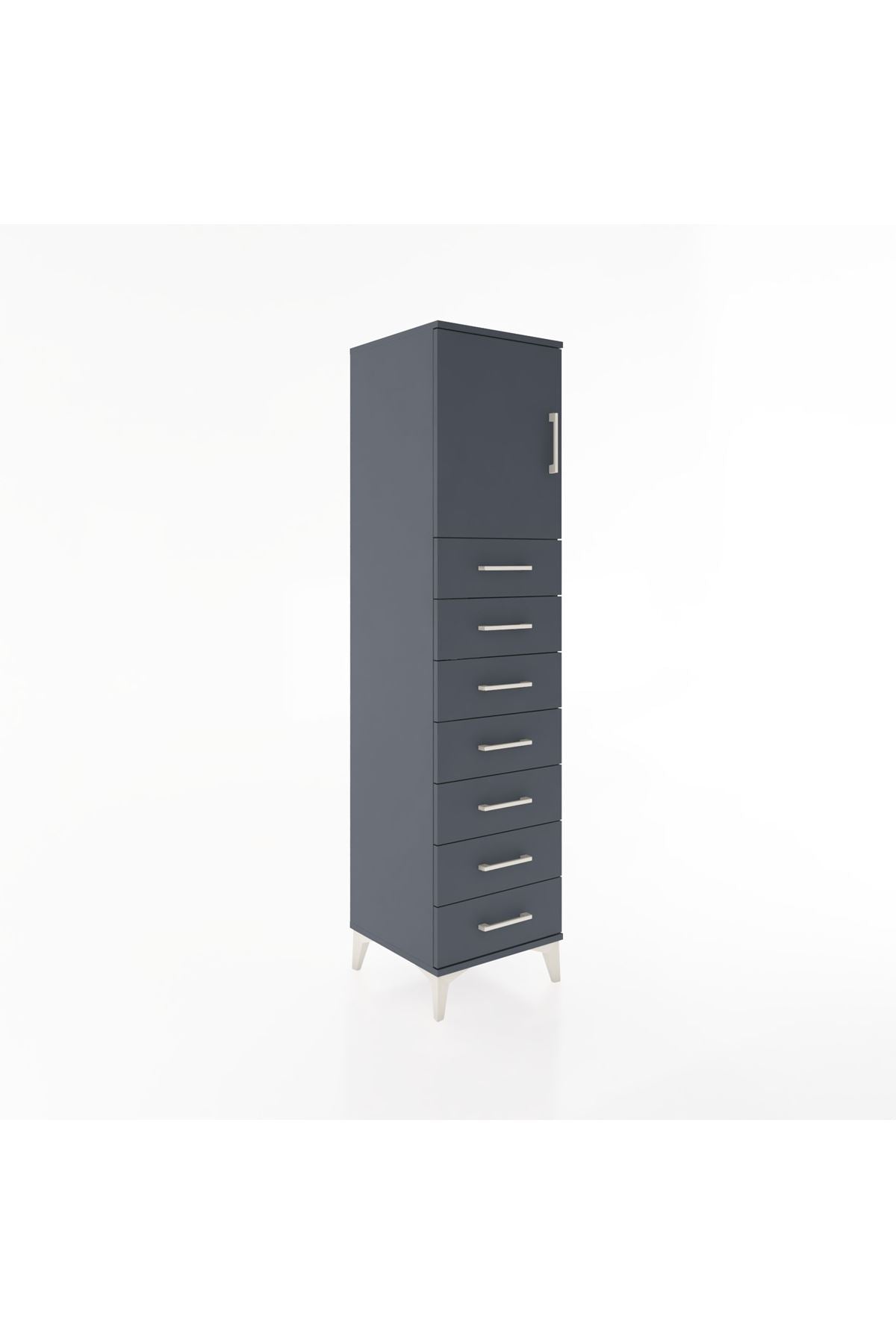 Hyperion Dolap Tek Raflı 7 Çekmeceli Tek Kapaklı 44x44x182 - S55M002V5B