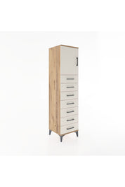 Hyperion Dolap Tek Raflı 7 Çekmeceli Tek Kapaklı 44x44x182 - S55M002V7B