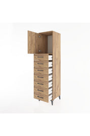 Hyperion Dolap Tek Raflı 7 Çekmeceli Tek Kapaklı 44x44x182 - S55M002V9B