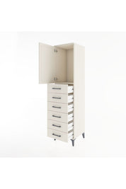 Hyperion Dolap Tek Raflı 6 Çekmeceli Tek Kapaklı 44x44x182 - S55M003V1B