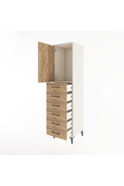 Hyperion Dolap Tek Raflı 6 Çekmeceli Tek Kapaklı 44x44x182 - S55M003V3B
