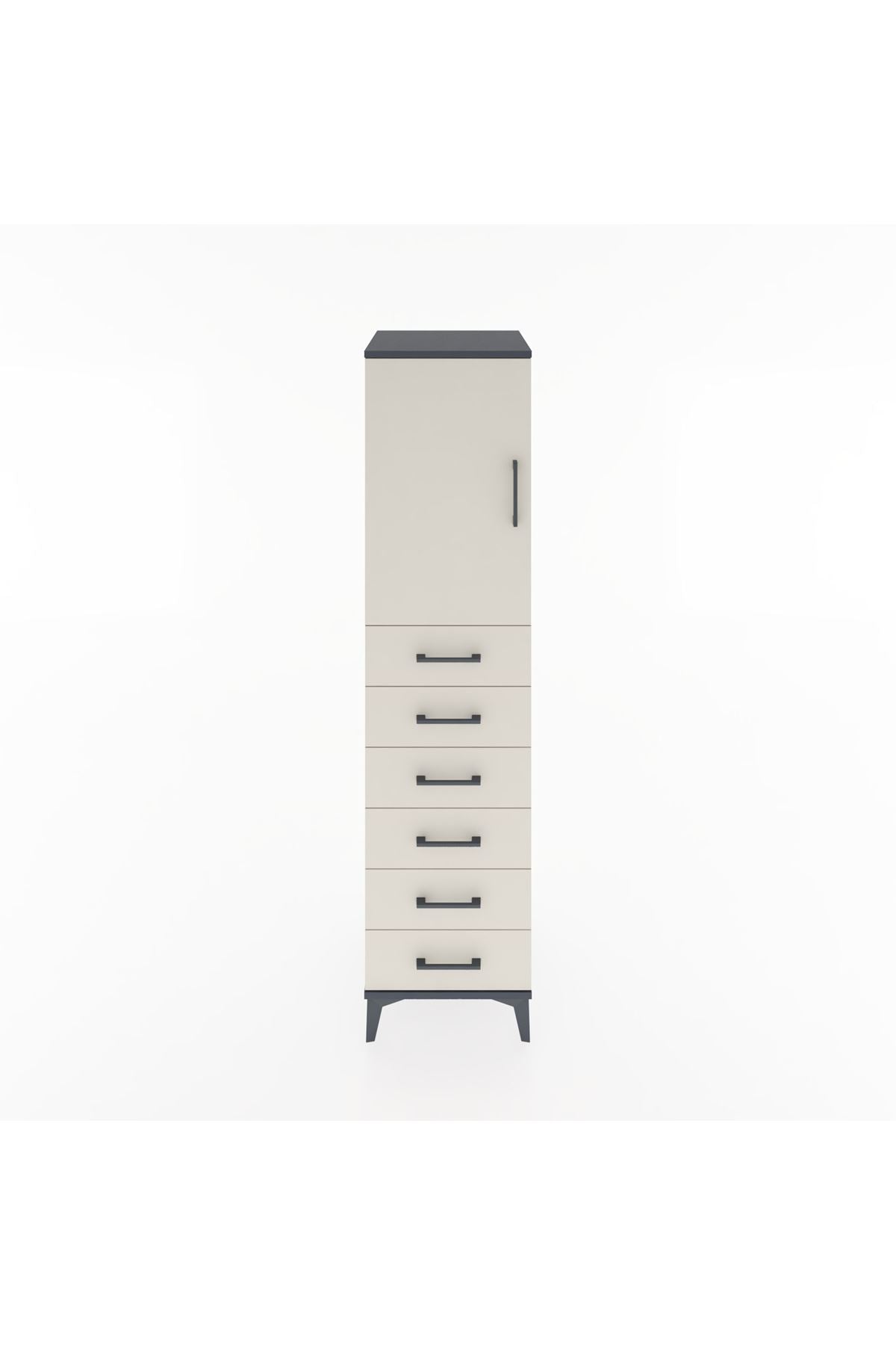 Hyperion Dolap Tek Raflı 6 Çekmeceli Tek Kapaklı 44x44x182 - S55M003V4B