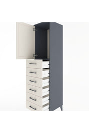Hyperion Dolap Tek Raflı 6 Çekmeceli Tek Kapaklı 44x44x182 - S55M003V4B